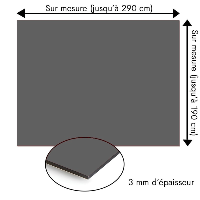 Plaque en aluminium ﻿grise sur mesure - épaisseur 3 mm